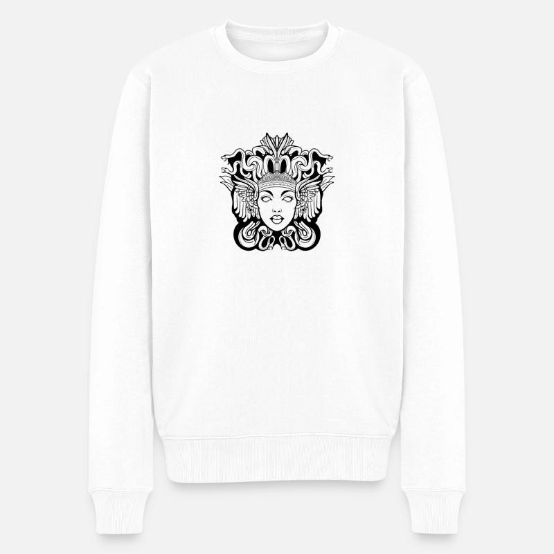 Qualle - Männer Premium Bio Pullover - Weiß