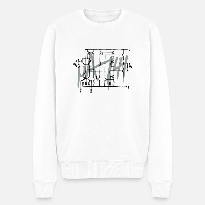 uA741 Operationsverstärker Schaltplan - Männer Premium Bio Pullover - Weiß