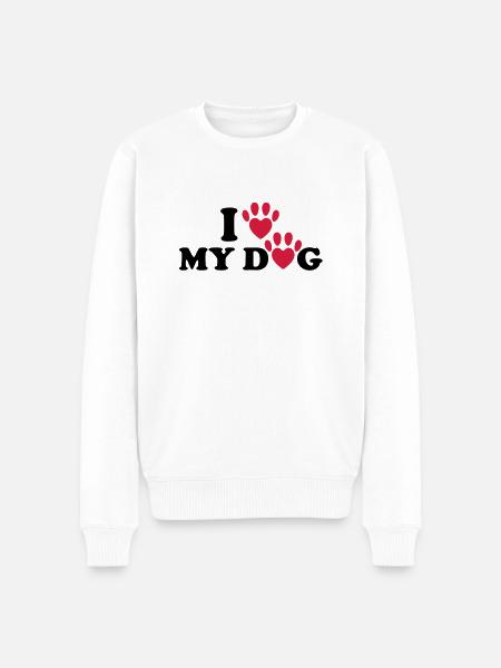 i_love_mz_dog_f2 - Men's Premium Organic Jumper - white