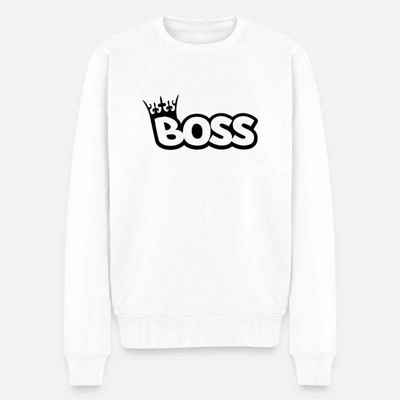 boss - Männer Premium Bio Pullover - Weiß