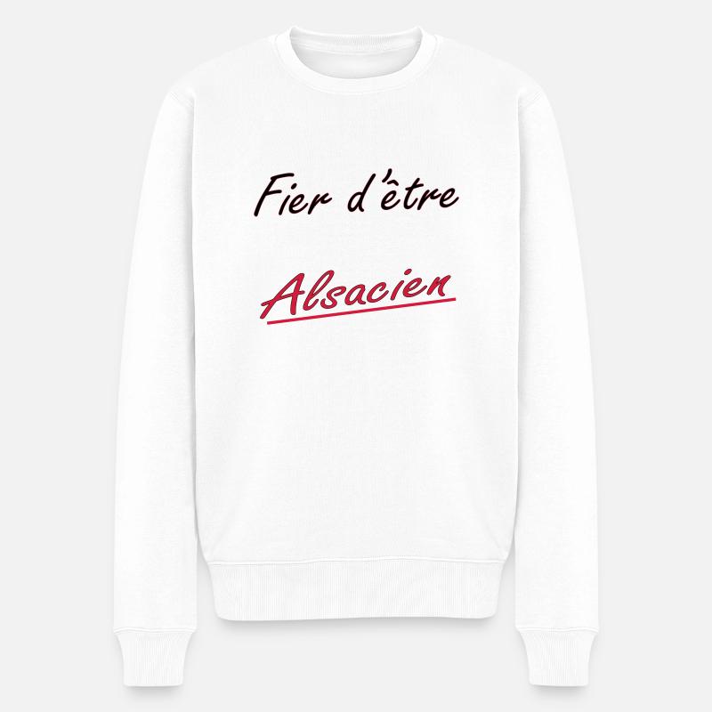 fier d'être alsacien - Männer Premium Bio Pullover - Weiß