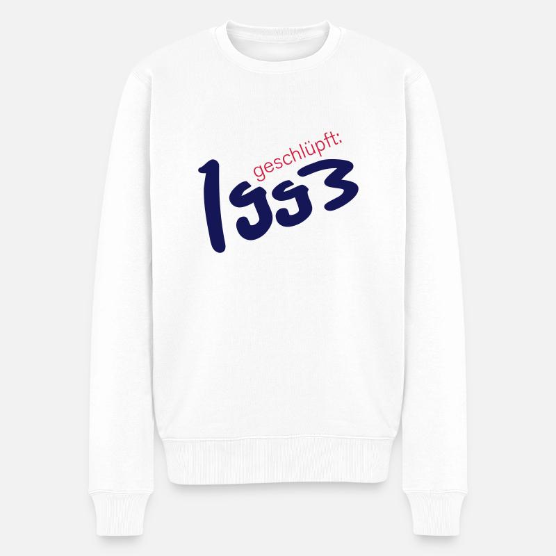 1993 geschlüpft - Männer Premium Bio Pullover - Weiß