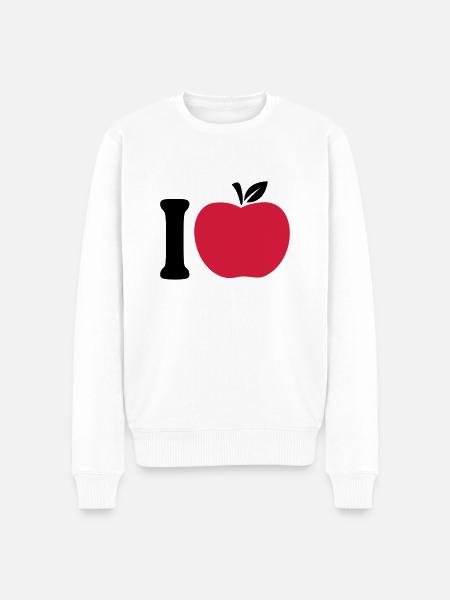I Love Apple - Männer Premium Bio Pullover - Weiß