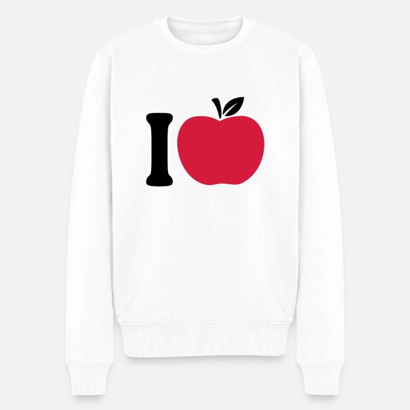 I Love Apple - Männer Premium Bio Pullover - Weiß