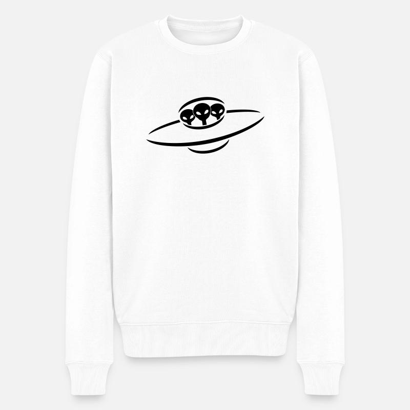 vaisseau spatial 3 alien UFO - Pull Premium bio Homme - blanc