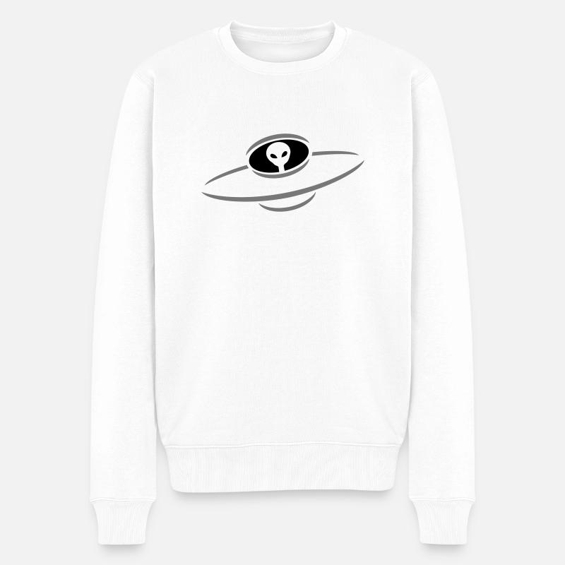 Alien UFO space ship - Pull Premium bio Homme - blanc