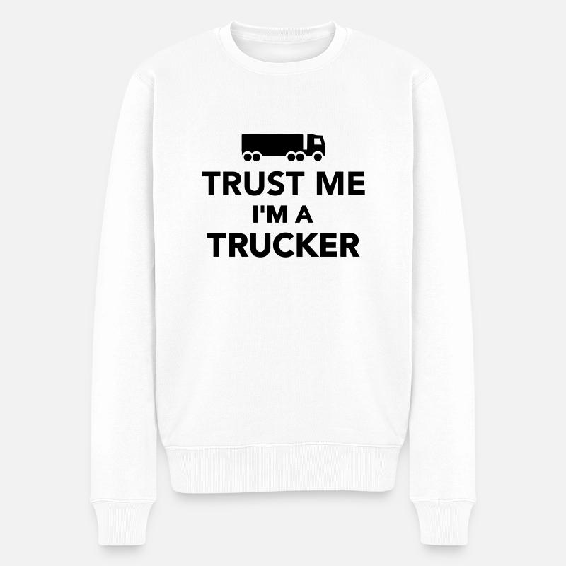 Trucker - Männer Premium Bio Pullover - Weiß