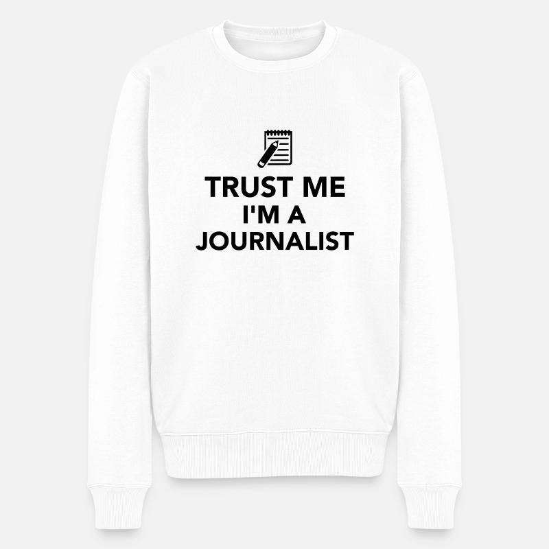 Journalist - Männer Premium Bio Pullover - Weiß