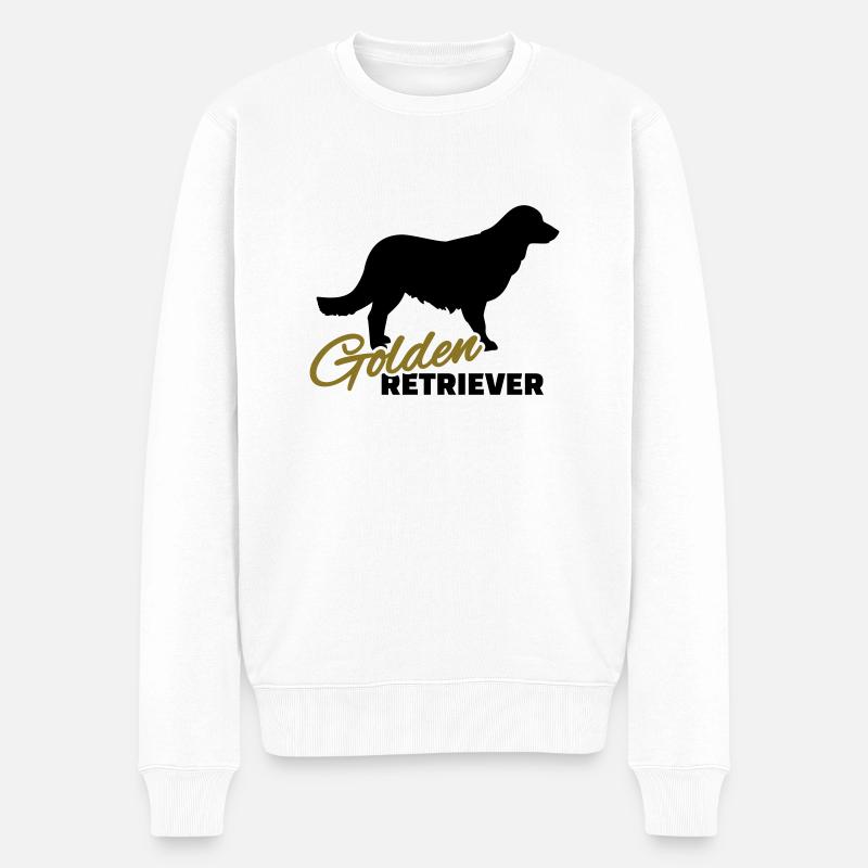Golden Retriever - Pull Premium bio Homme - blanc