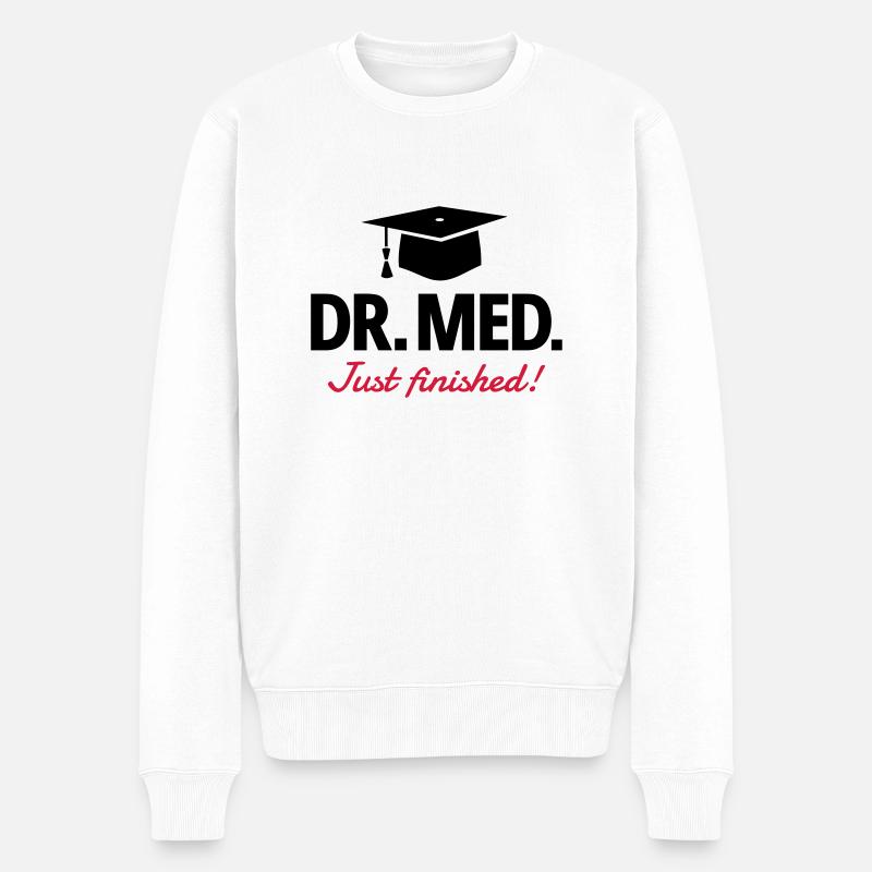 Dr. med. - Doktorhut - Männer Premium Bio Pullover - Weiß