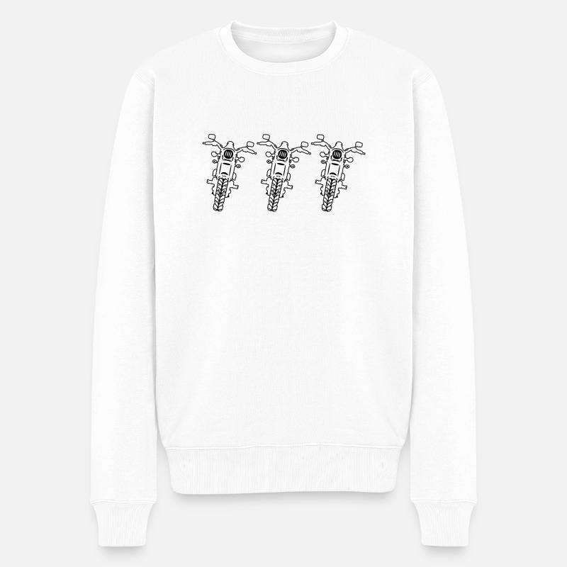 site de motos - Pull Premium bio Homme - blanc