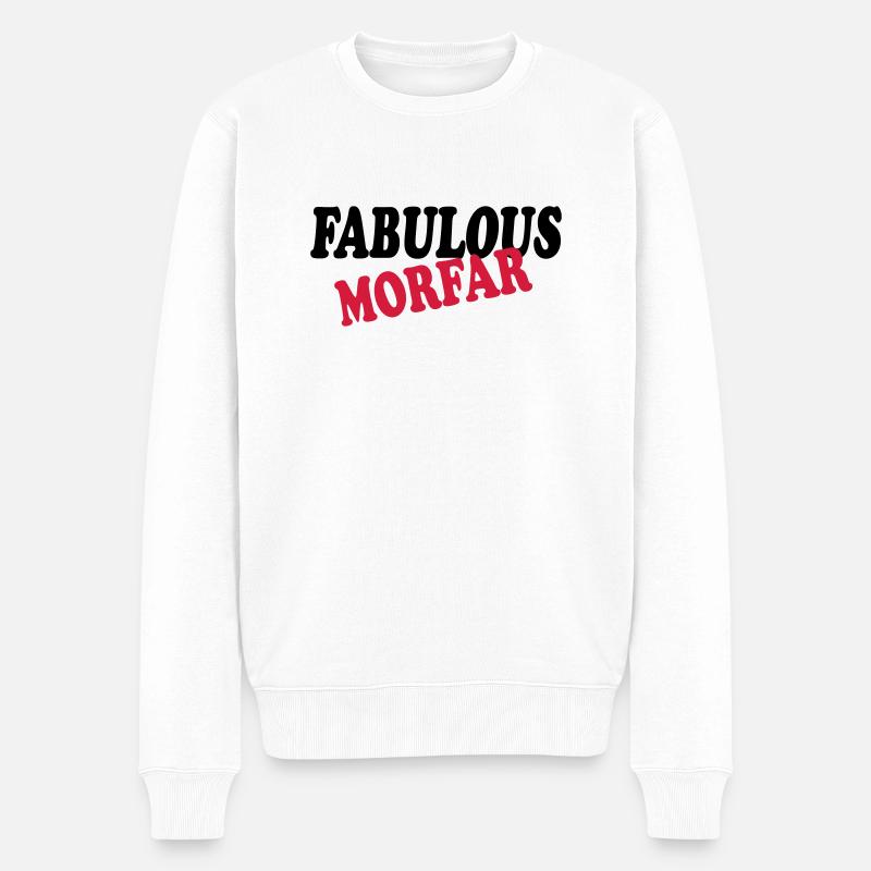 Fabulous morfar 111 - Männer Premium Bio Pullover - Weiß