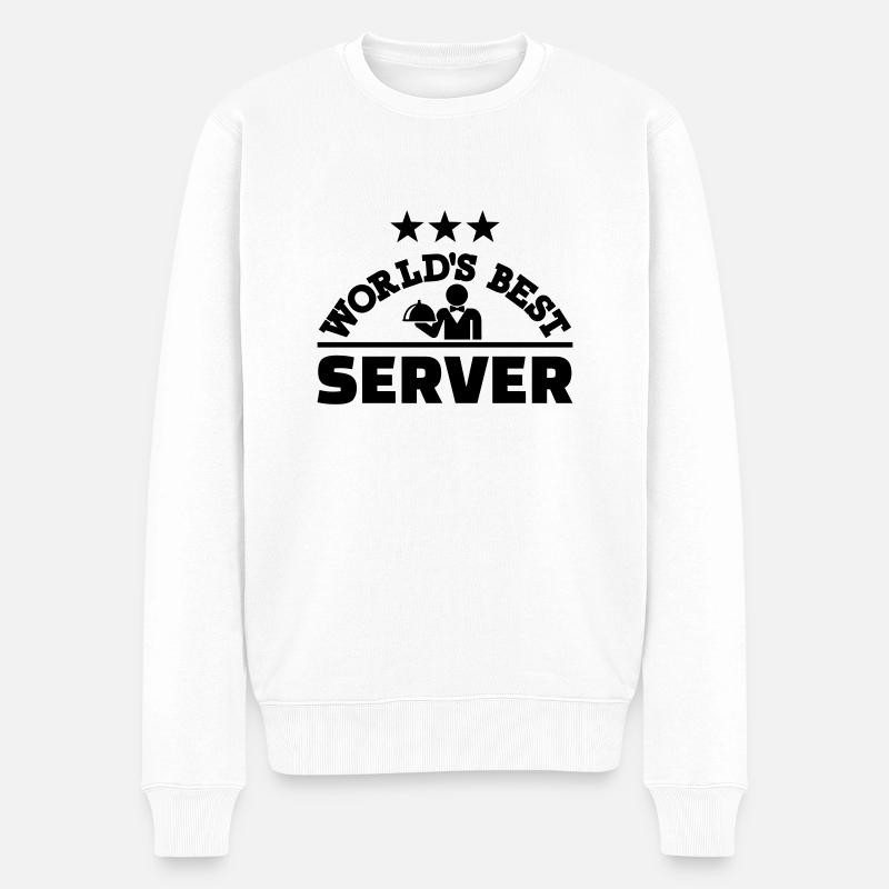Kellner - Männer Premium Bio Pullover - Weiß