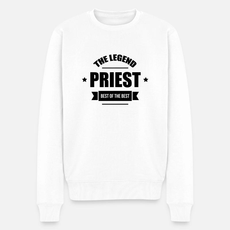 Pfarrer / Priester / Katholisch / Religion - Männer Premium Bio Pullover - Weiß