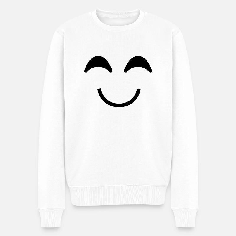 smile_face_1 - Pull Premium bio Homme - blanc