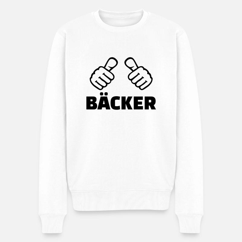 Bäcker - Männer Premium Bio Pullover - Weiß