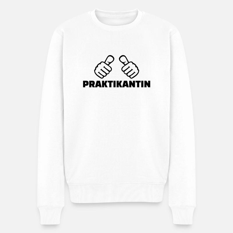 Praktikantin - Männer Premium Bio Pullover - Weiß