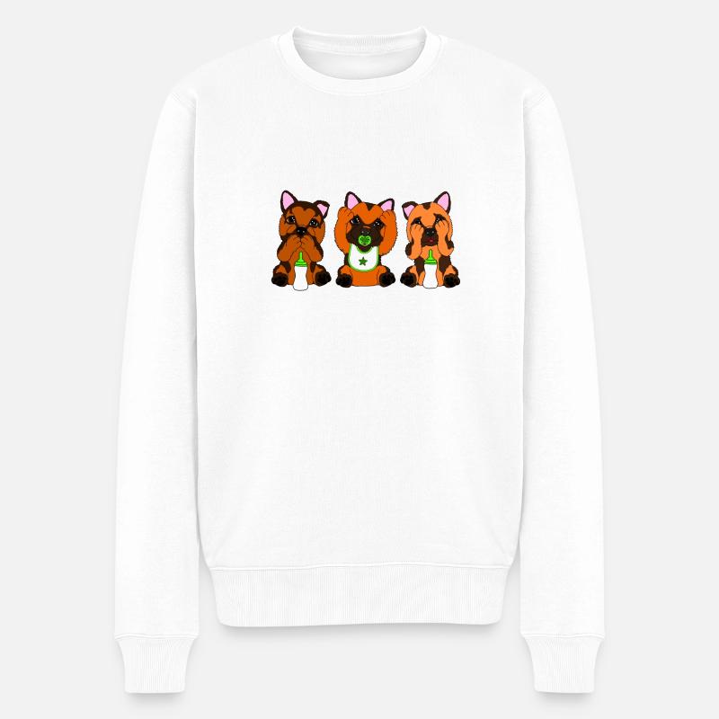 Bébé chiot berger allemand - Pull Premium bio Homme - blanc
