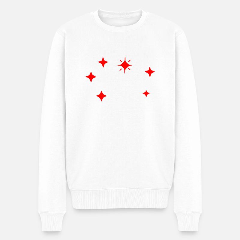Sterne - Männer Premium Bio Pullover - Weiß