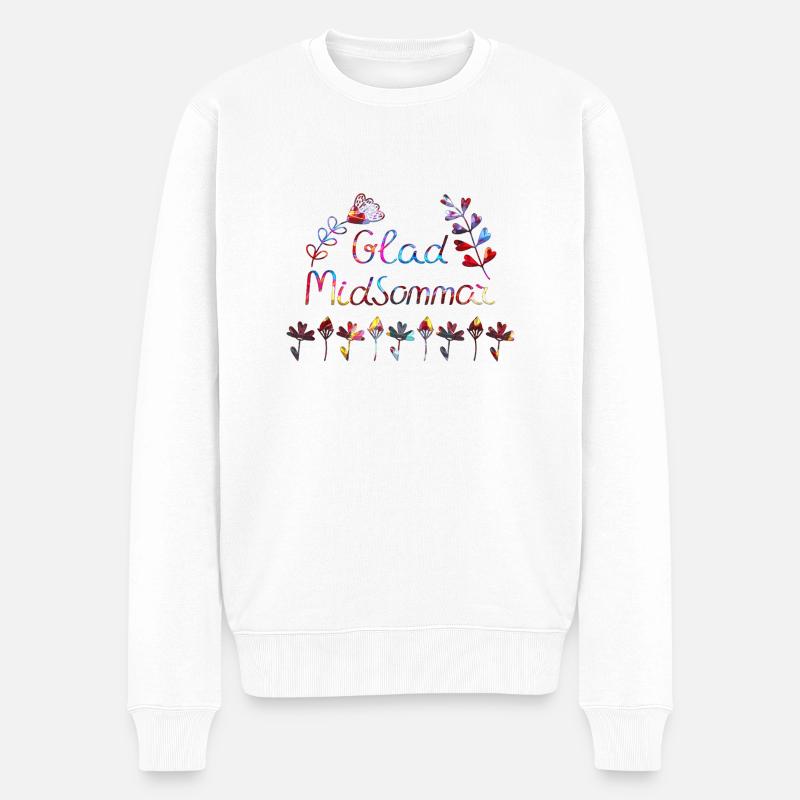 Schweden Mittsommer - Männer Premium Bio Pullover - Weiß