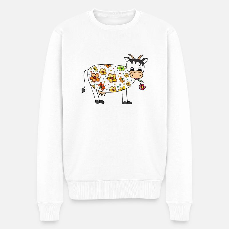 Vache - Pull Premium bio Homme - blanc