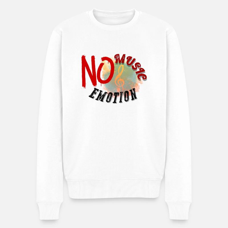 No music no emotion - Pull Premium bio Homme - blanc