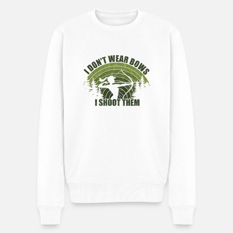 Tir à l’arc chasse à l’arc archer chasseur à l’arc fille - Pull Premium bio Homme - blanc