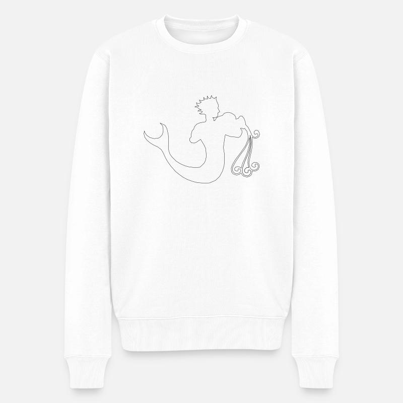 Wassermann - Männer Premium Bio Pullover - Weiß