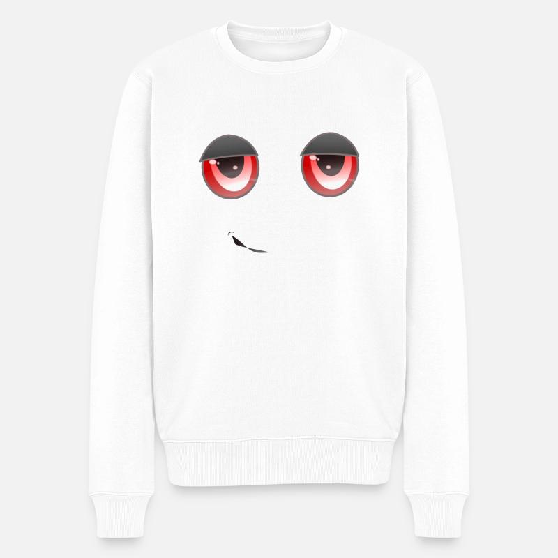 red stoned eyes - Männer Premium Bio Pullover - Weiß