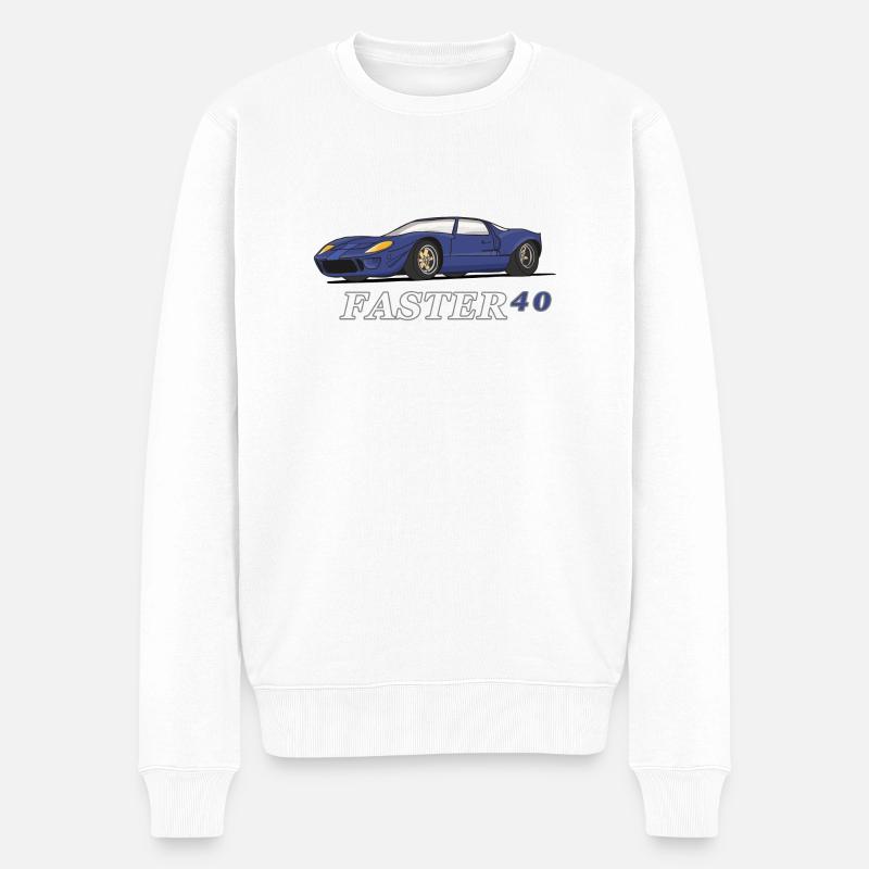 Voiture course - Pull Premium bio Homme - blanc