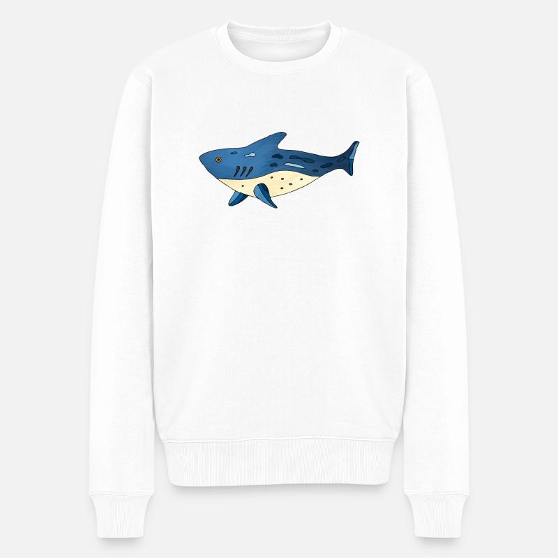 Hai - Männer Premium Bio Pullover - Weiß