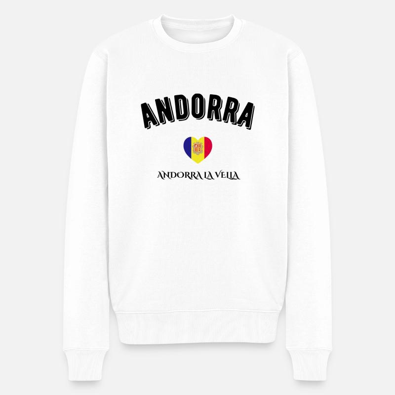 Andorra - Männer Premium Bio Pullover - Weiß