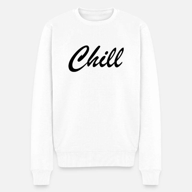 Chill doch - Männer Premium Bio Pullover - Weiß