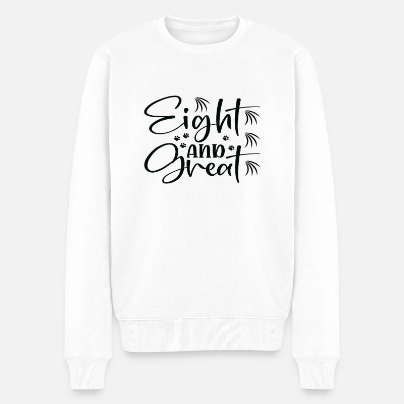 Eight and Great - Männer Premium Bio Pullover - Weiß