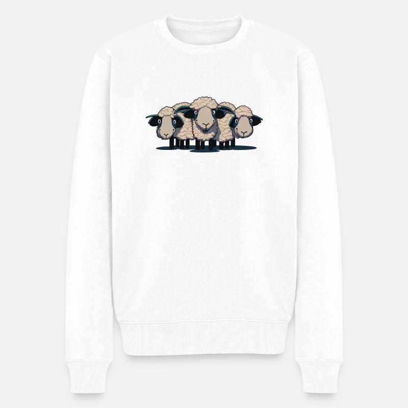 Schaf I Schafe I, Schafherde I HerdeI I Geschenk - Männer Premium Bio Pullover - Weiß