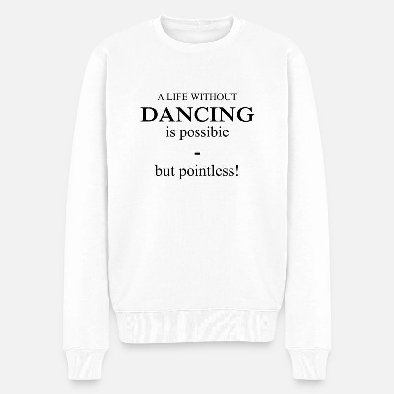 Dancing Dance Music - Männer Premium Bio Pullover - Weiß
