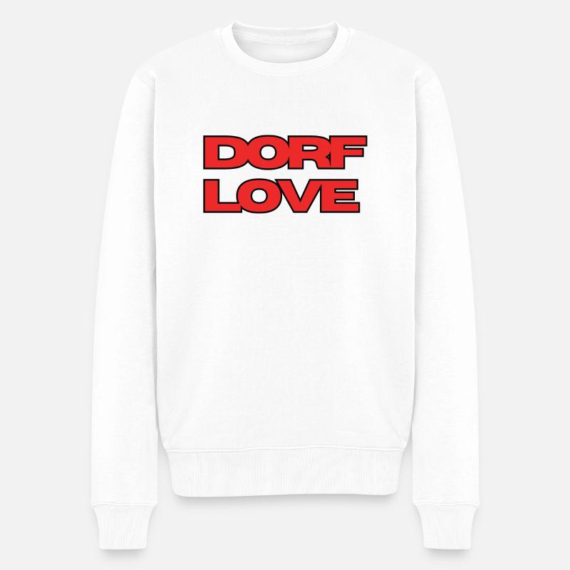 Dorflove2 1 - Männer Premium Bio Pullover - Weiß