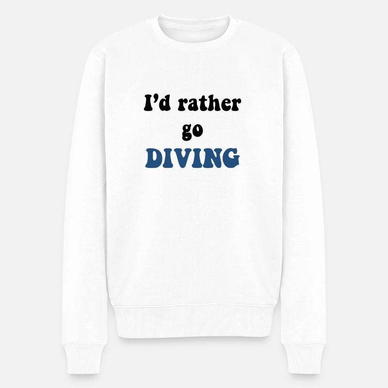 Tauchen - Männer Premium Bio Pullover - Weiß