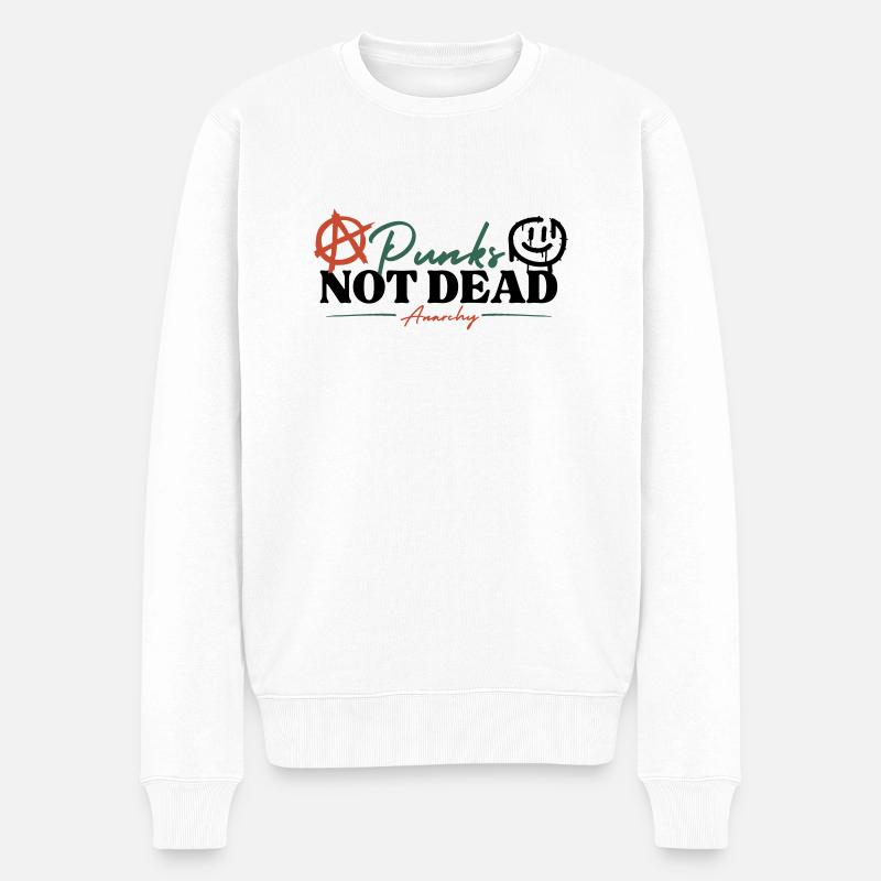 Punks not dead - Anarchy - Männer Premium Bio Pullover - Weiß