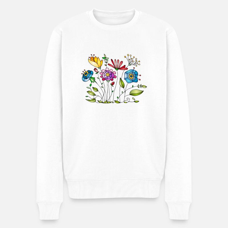 Fleur - Pull Premium bio Homme - blanc