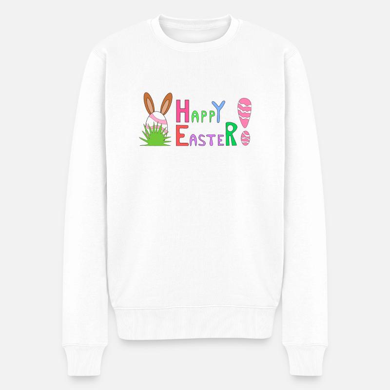 Happy Easter - Männer Premium Bio Pullover - Weiß