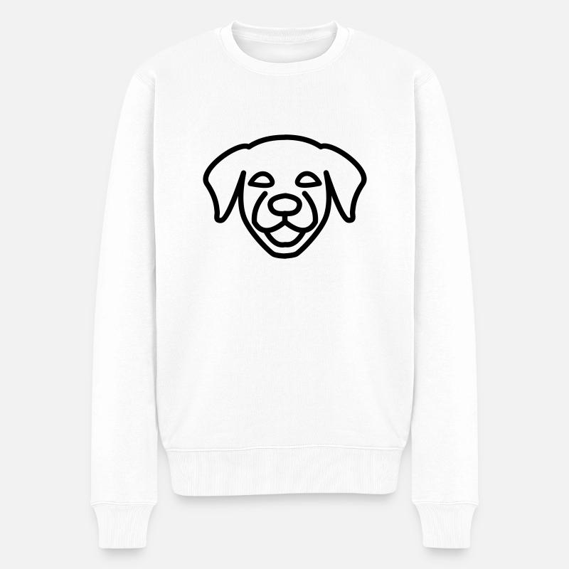 Hund - Männer Premium Bio Pullover - Weiß