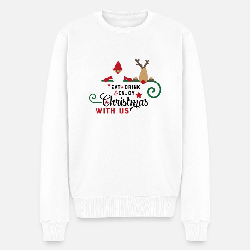 Lustige Sprüche zu Weihnachten - Männer Premium Bio Pullover - Weiß