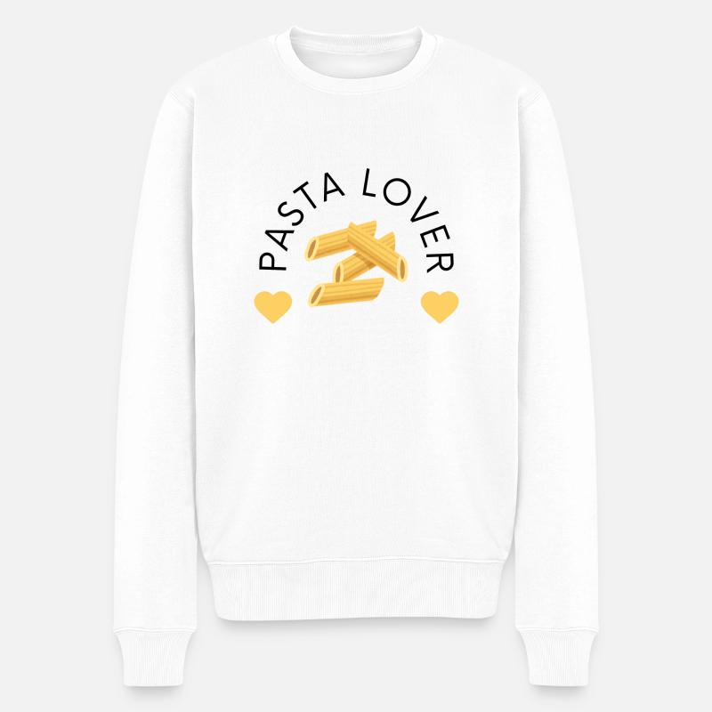 Pasta-Liebhaber - Männer Premium Bio Pullover - Weiß