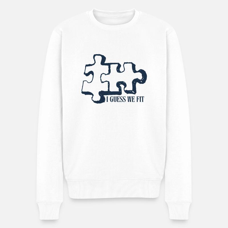 Pièces de puzzle - Pull Premium bio Homme - blanc