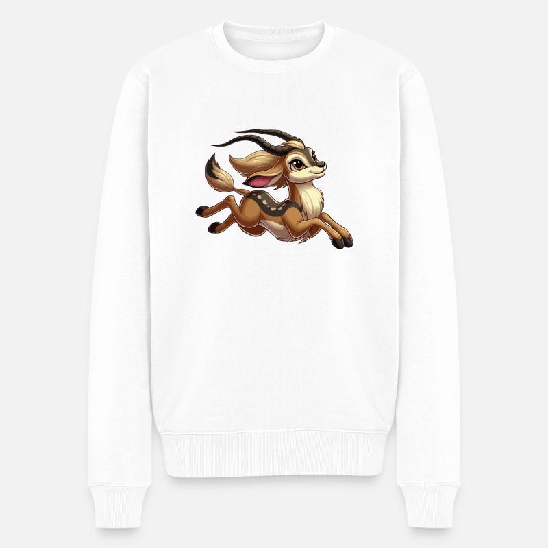 Fille antilope courant - Pull Premium bio Homme - blanc