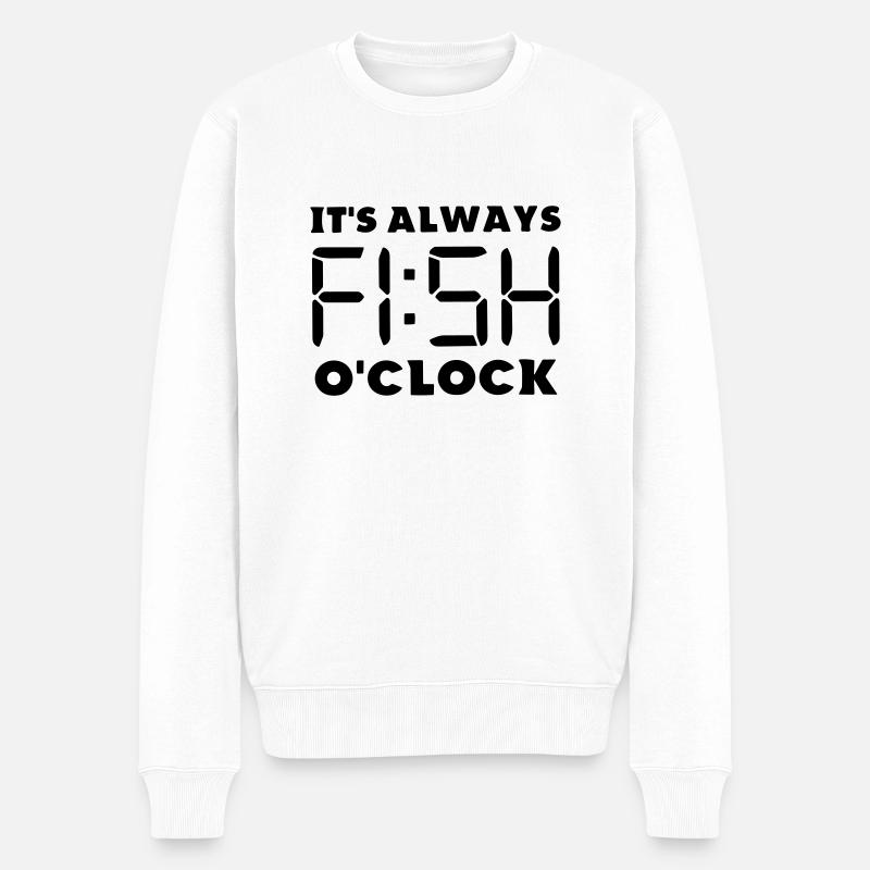 Es ist immer Fischzeit - Männer Premium Bio Pullover - Weiß