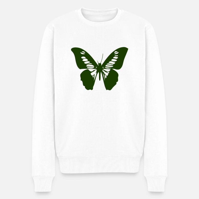 schmetterling - Männer Premium Bio Pullover - Weiß