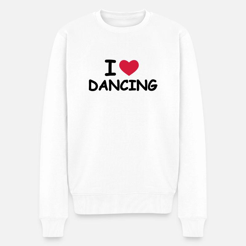 I Love Dancing - Männer Premium Bio Pullover - Weiß