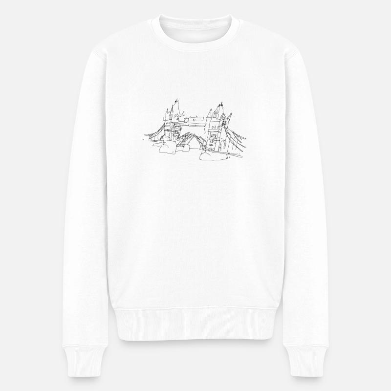 London Tower Bridge - Männer Premium Bio Pullover - Weiß